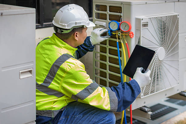 Professional Air Duct Cleaning technician working in Hooven, OH